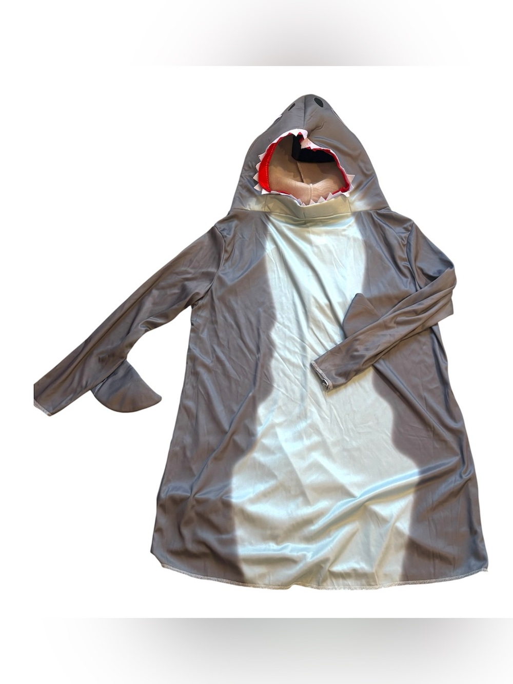 Shark Costume Adult Halloween Party Gray XL Dress Up Unisex Pullover